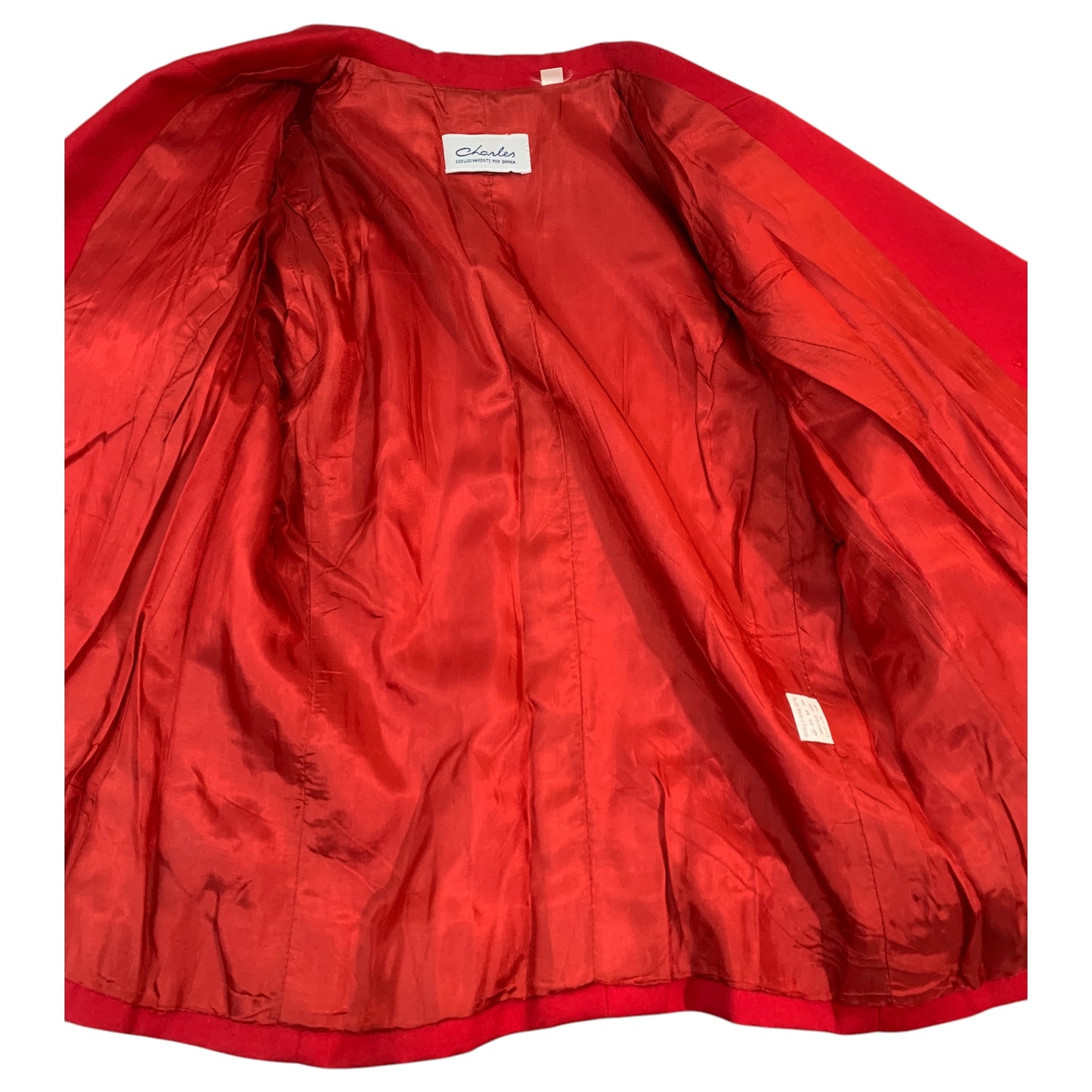 Blazer Feminino Vintage Estruturado Charles Jourdan | Vermelho Acinturado