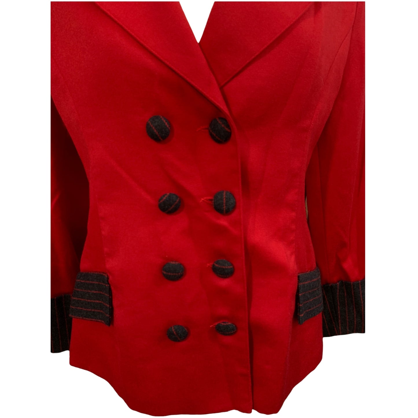 Blazer Feminino Vintage Estruturado Charles Jourdan | Vermelho Acinturado