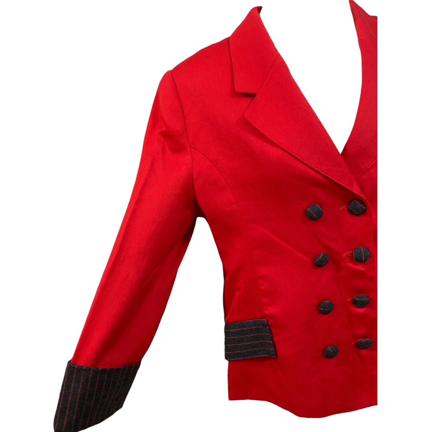 Blazer Feminino Vintage Estruturado Charles Jourdan | Vermelho Acinturado