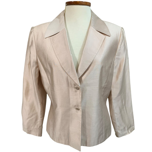 Blazer Vintage Champagne 100% Seda - Feminino Acinturado