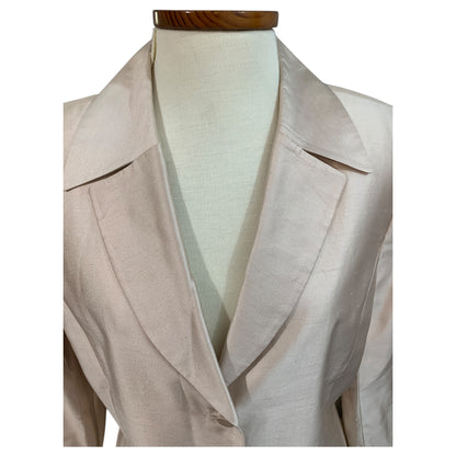 Blazer Vintage Champagne 100% Seda - Feminino Acinturado