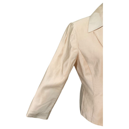 Blazer Vintage Champagne 100% Seda - Feminino Acinturado