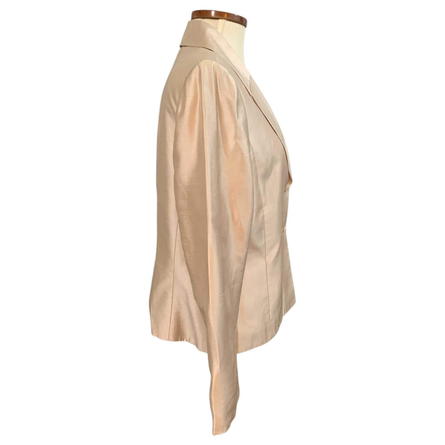 Blazer Vintage Champagne 100% Seda - Feminino Acinturado