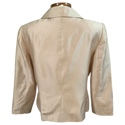 Blazer Vintage Champagne 100% Seda - Feminino Acinturado