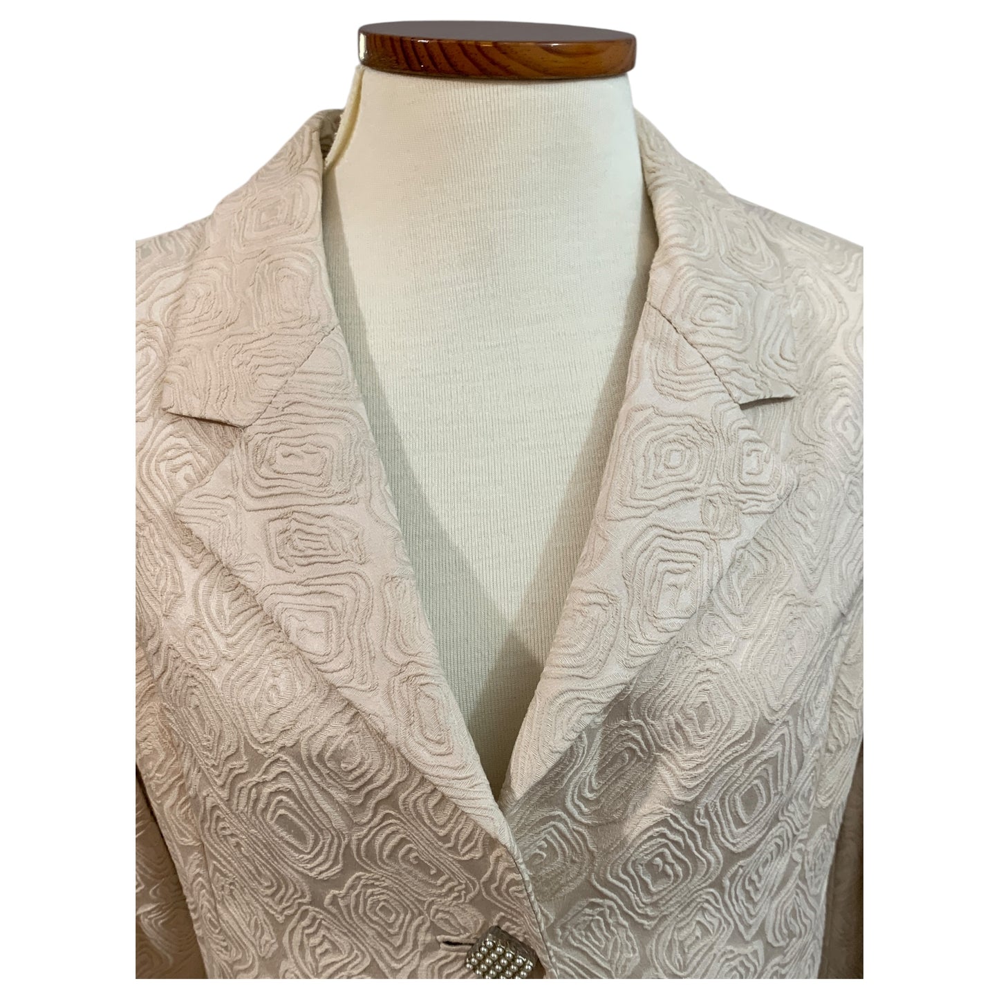 Blazer Vintage Bege Champagne Alfaiataria Texturizada - Feito Sob Medida