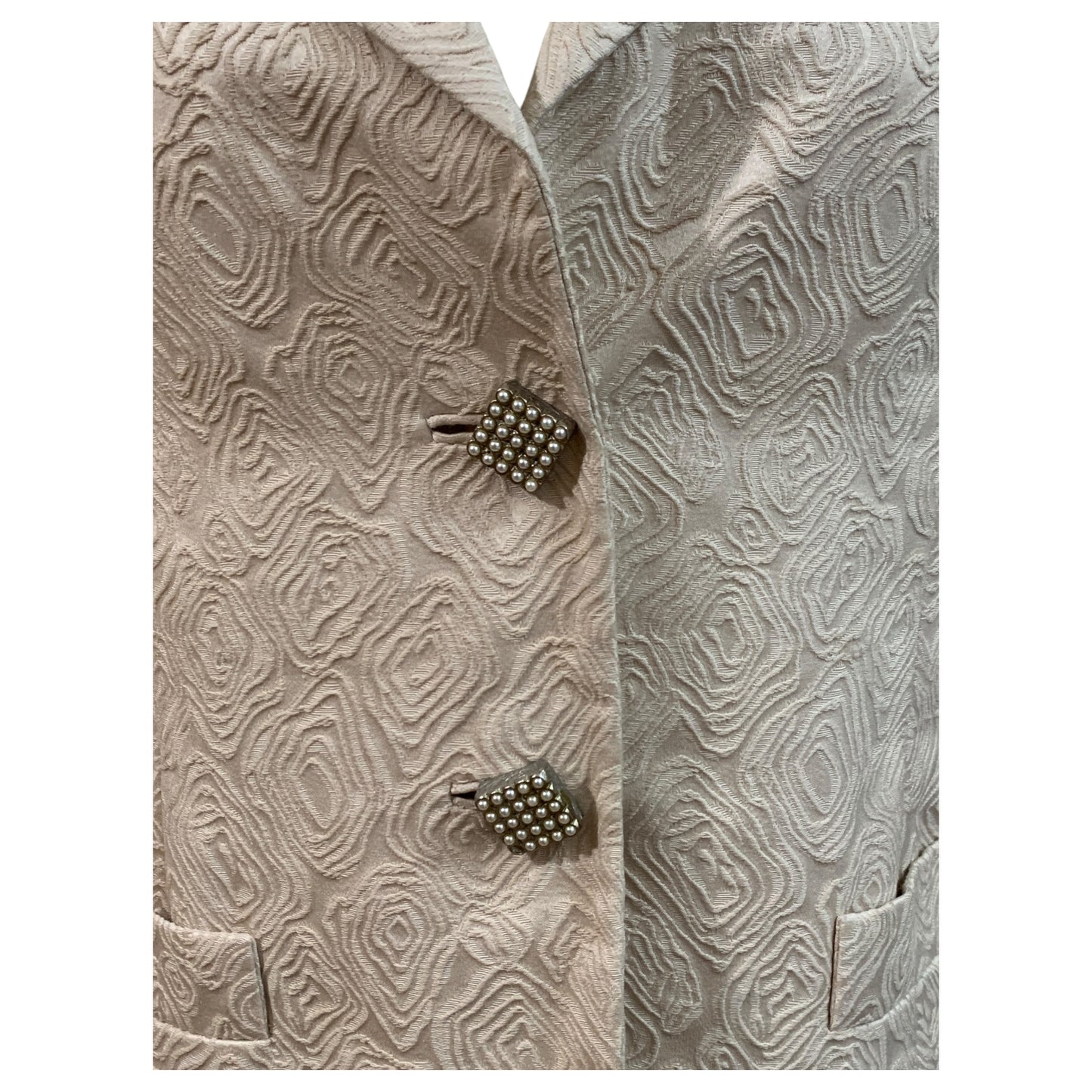 Blazer Vintage Bege Champagne Alfaiataria Texturizada - Feito Sob Medida