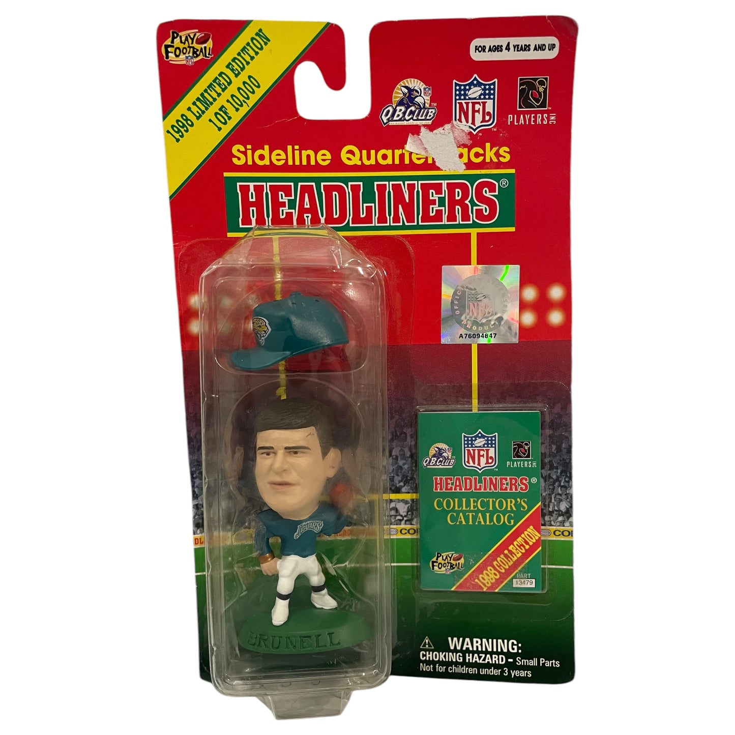 Figurine d'action NFL en édition limitée de 1998 des Jacksonville Jaguars de Mark Brunell - Scellée dans son emballage d'origine