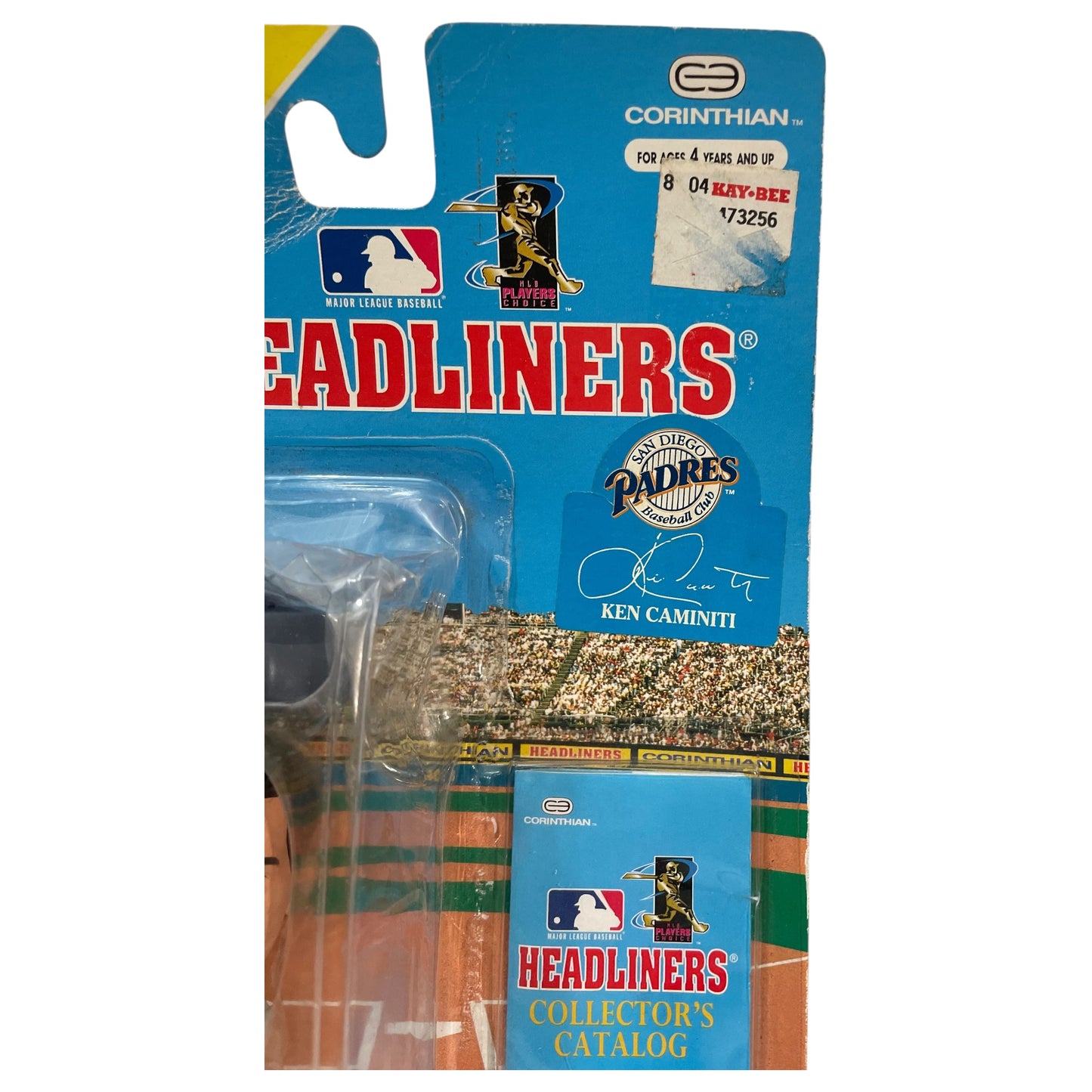 Figurine articulée MLB 1998 des Padres de San Diego de Ken Caminiti - Scellée, avec emballage d'origine et catalogue Headliners