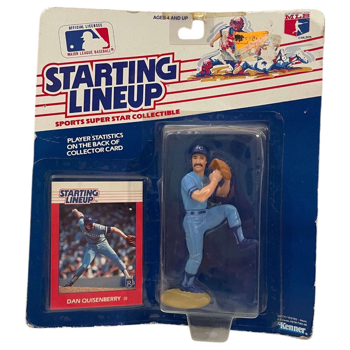 Figurine articulée de Dan Quisenberry Kansas City Royals 1988 Starting Lineup - Scellée dans son emballage d'origine, rare