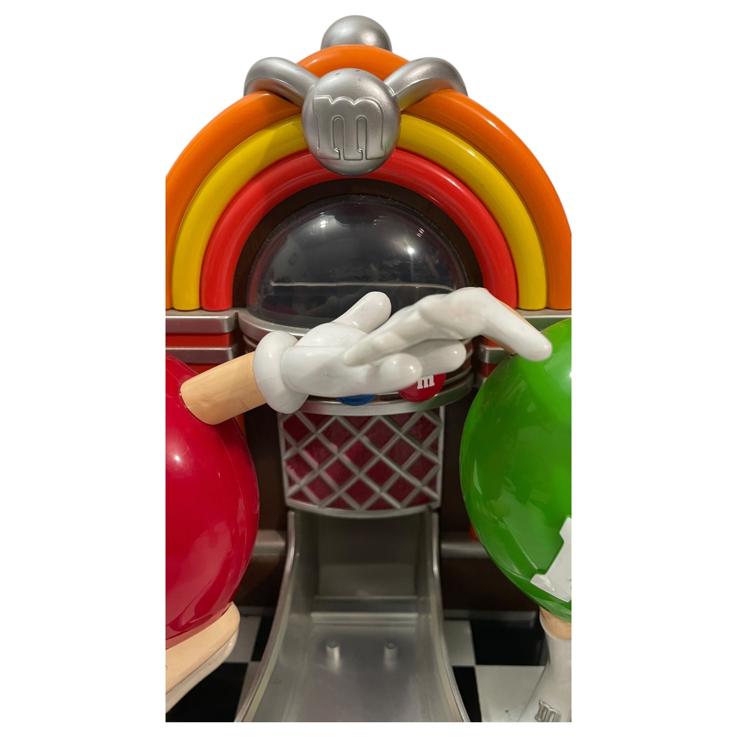 Distributeur de chocolat M&amp;M's Jukebox vintage | Personnages Rouge et Vert | Objet de collection | Pas de boîte