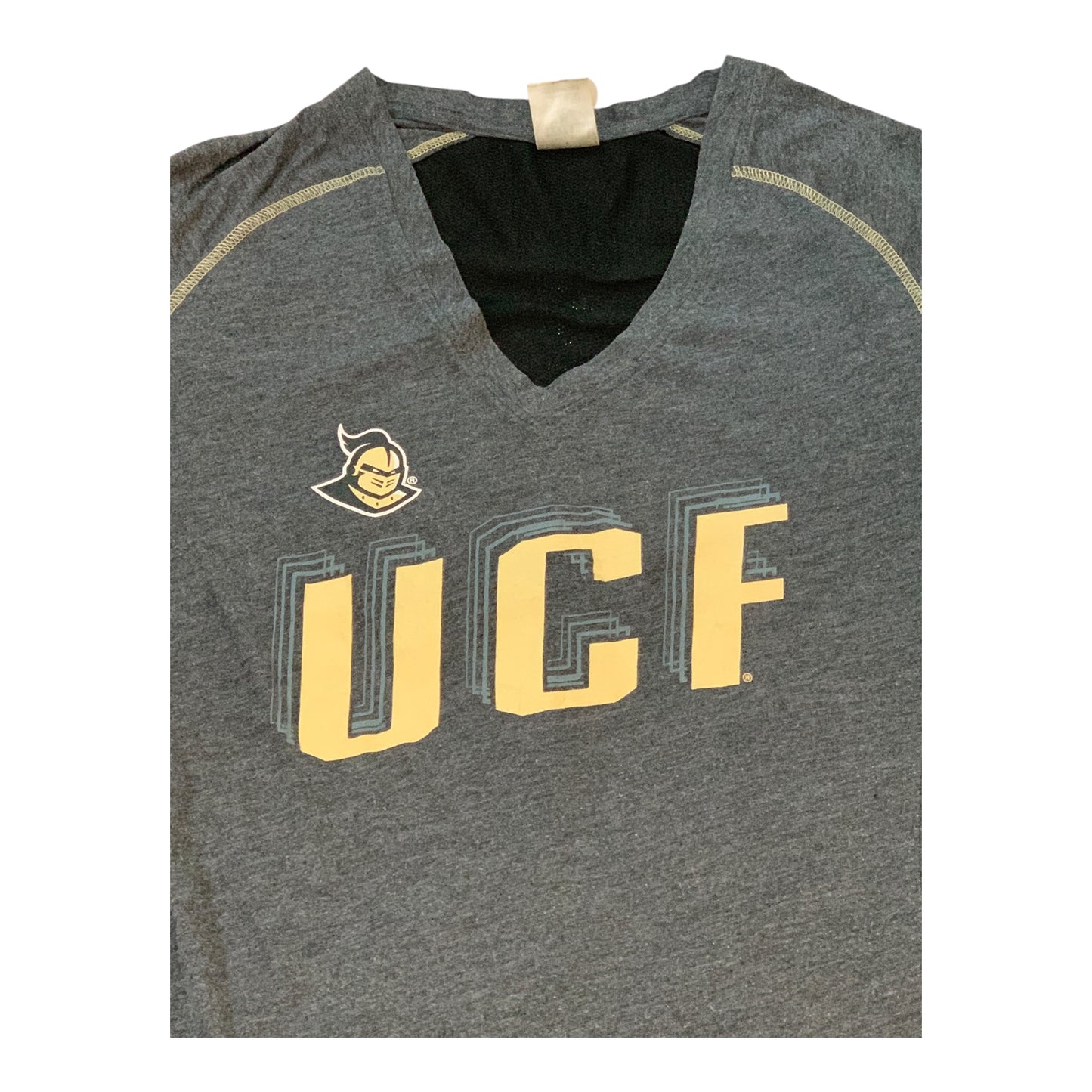 UCF Knights Women's Rivalry Threads V-Neck T-Shirt - Gray Size L Breathable, Ideal for Sports