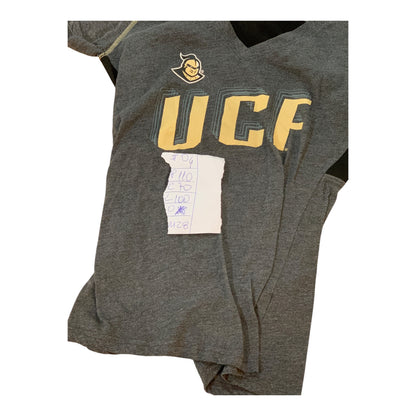 UCF Knights Women's Rivalry Threads V-Neck T-Shirt - Gray Size L Breathable, Ideal for Sports