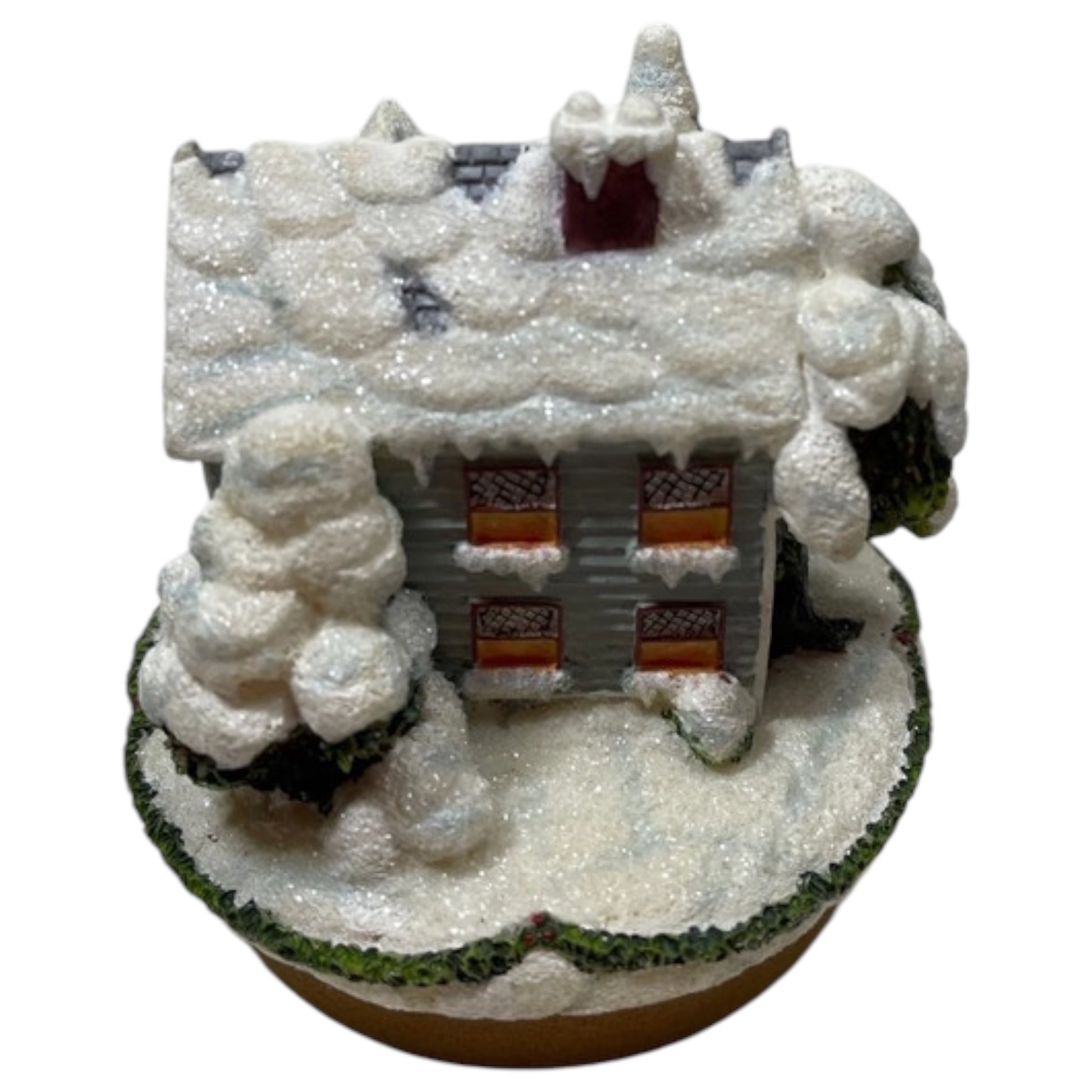 Tampa Candle Topper com Tema de Natal - Casinha na Neve - Madame Surtô Vintage Shop