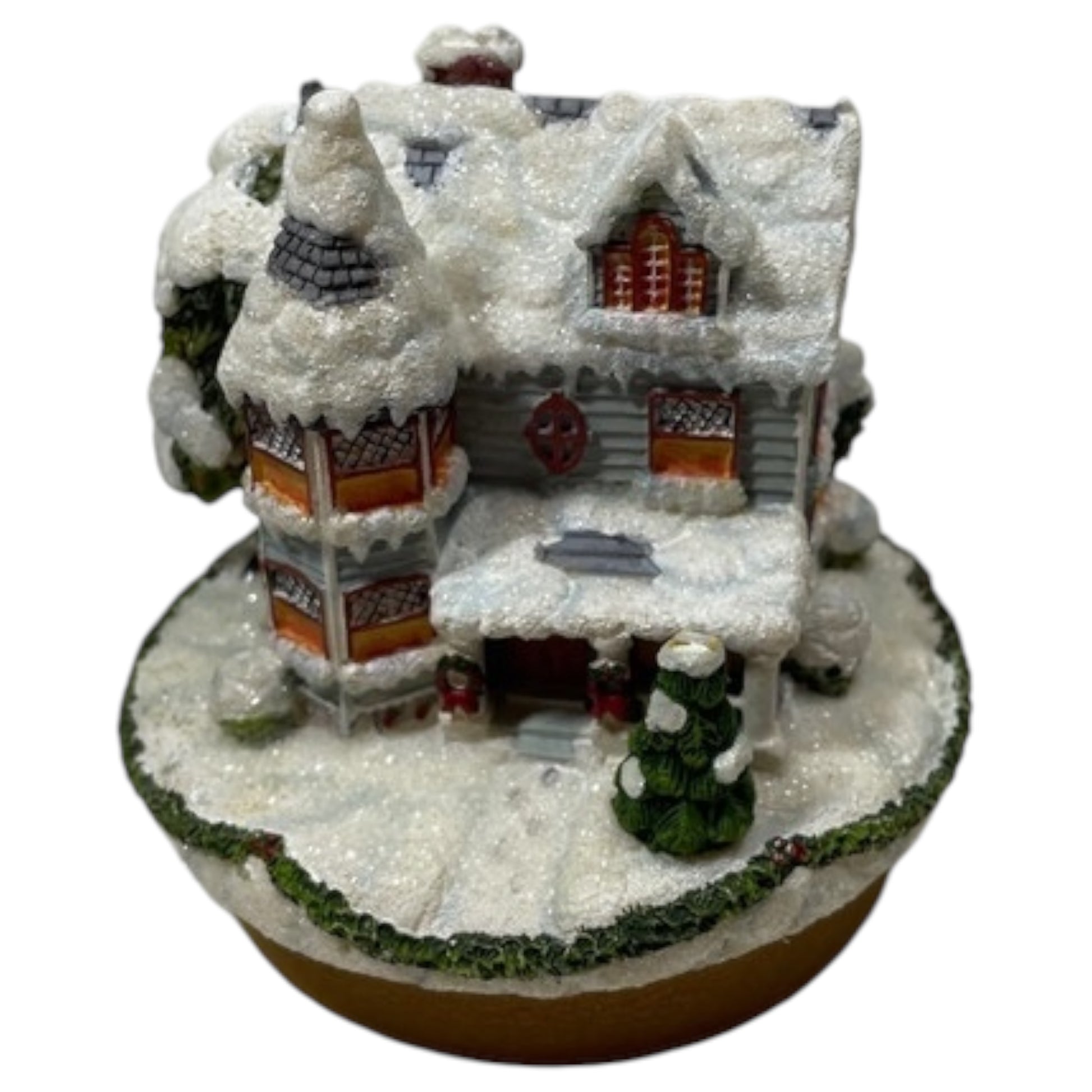 Tampa Candle Topper com Tema de Natal - Casinha na Neve - Madame Surtô Vintage Shop