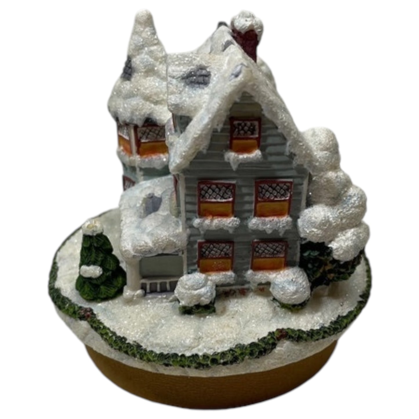 Tampa Candle Topper com Tema de Natal - Casinha na Neve - Madame Surtô Vintage Shop