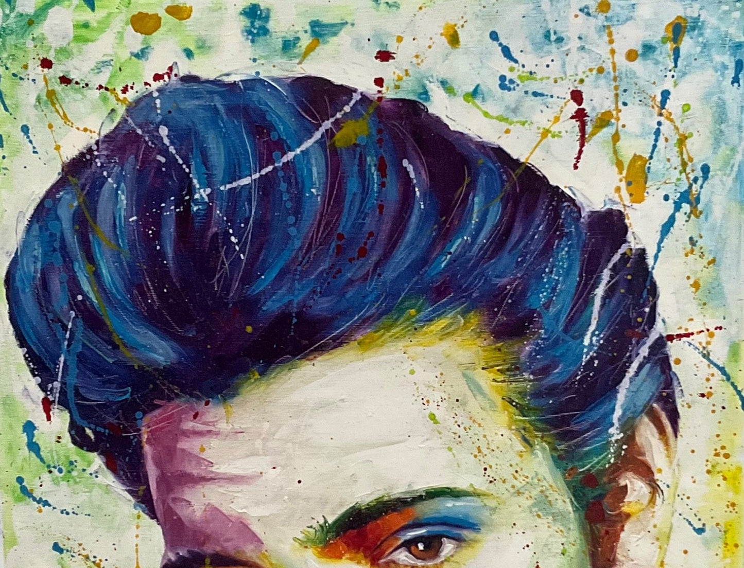 Elvis Presley par Yurisnel E. – Peinture originale, huile sur toile, 2021 – Signée à la main – Unique