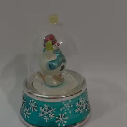 Caixa de Música Natalina Vintage Mr. Christmas – Boneco de Neve Dançante, Colecionável